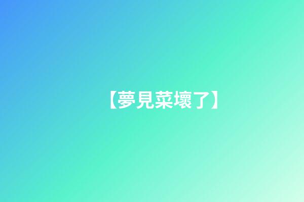 【夢見菜壞了】