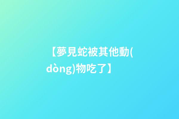 【夢見蛇被其他動(dòng)物吃了】