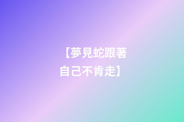 【夢見蛇跟著自己不肯走】