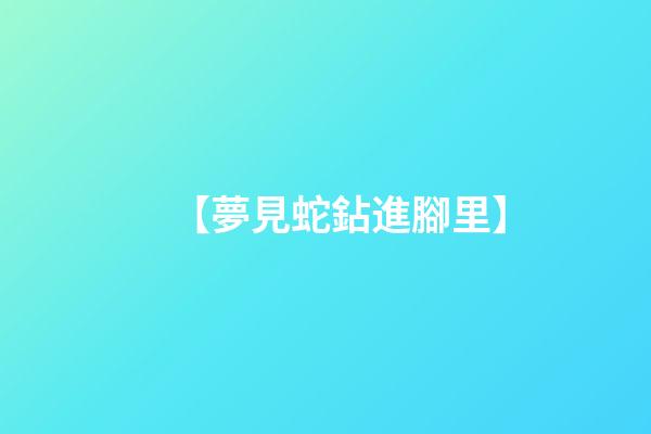 【夢見蛇鉆進腳里】