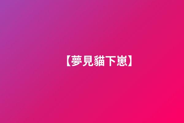 【夢見貓下崽】