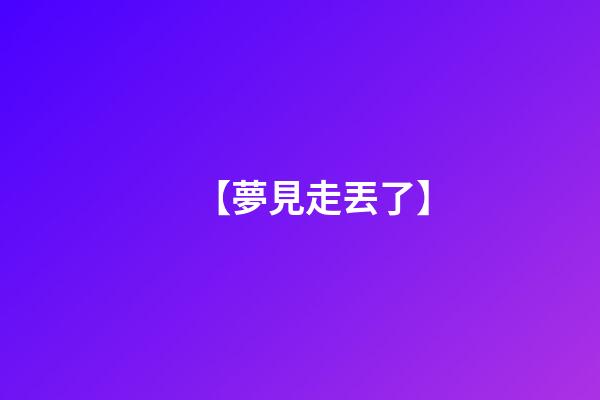 【夢見走丟了】