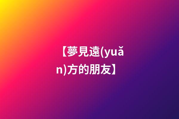 【夢見遠(yuǎn)方的朋友】
