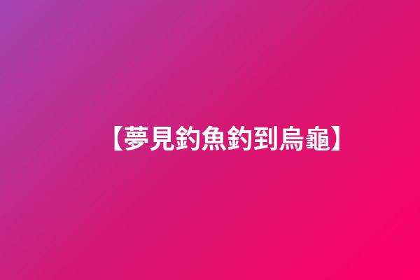 【夢見釣魚釣到烏龜】