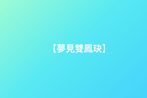 【夢見雙鳳玦】