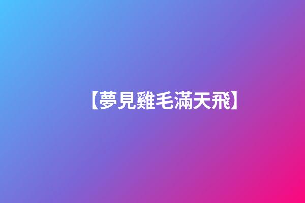 【夢見雞毛滿天飛】