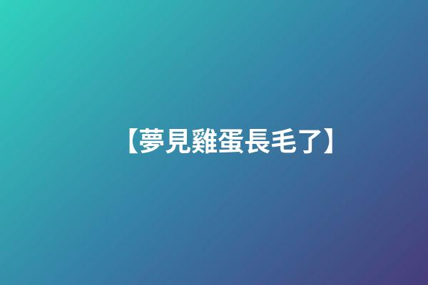 【夢見雞蛋長毛了】
