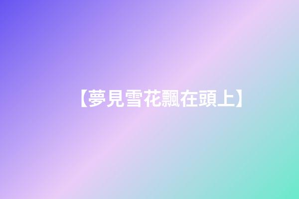 【夢見雪花飄在頭上】