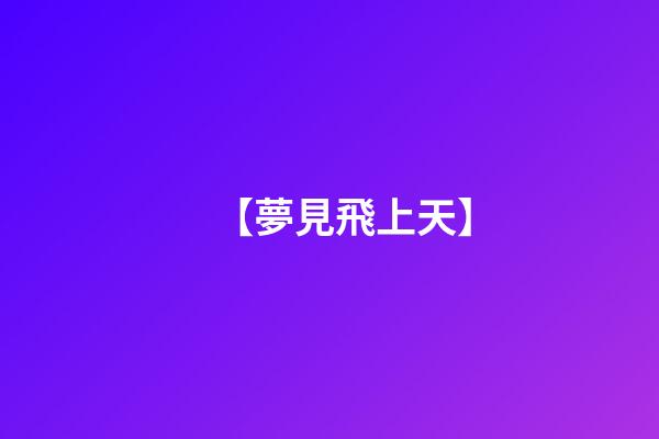 【夢見飛上天】