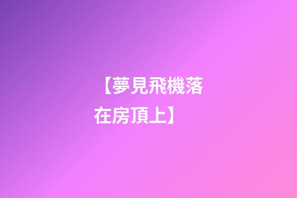 【夢見飛機落在房頂上】