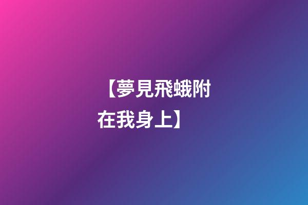 【夢見飛蛾附在我身上】