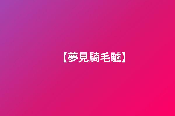 【夢見騎毛驢】