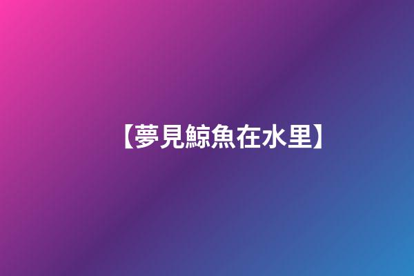 【夢見鯨魚在水里】