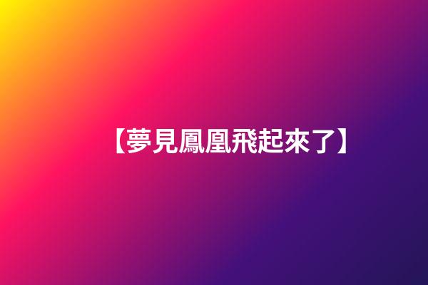 【夢見鳳凰飛起來了】