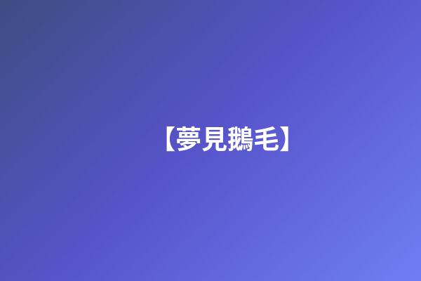 【夢見鵝毛】