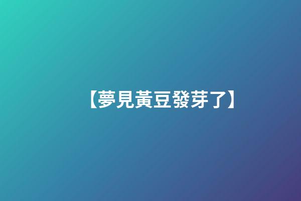 【夢見黃豆發芽了】