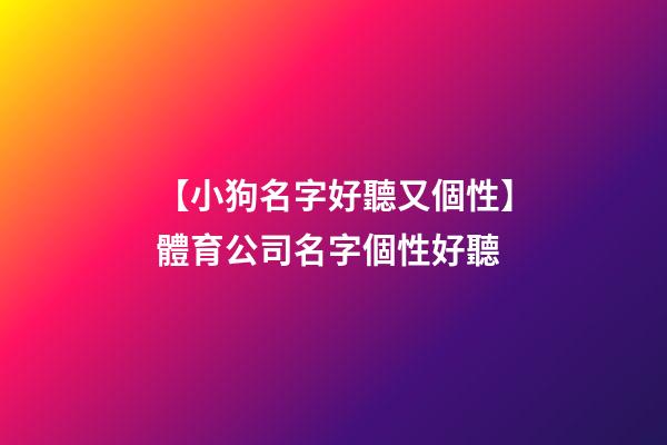 【小狗名字好聽又個性】體育公司名字個性好聽-第1張-公司起名-玄機派