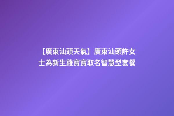 【廣東汕頭天氣】廣東汕頭許女士為新生雞寶寶取名智慧型套餐-第1張-公司起名-玄機派