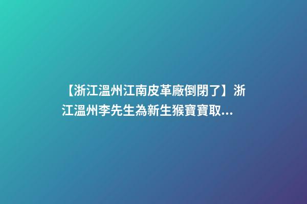 【浙江溫州江南皮革廠倒閉了】浙江溫州李先生為新生猴寶寶取名時(shí)尚型套餐-第1張-公司起名-玄機(jī)派