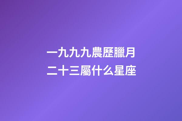 一九九九農歷臘月二十三屬什么星座-第1張-星座運勢-玄機派