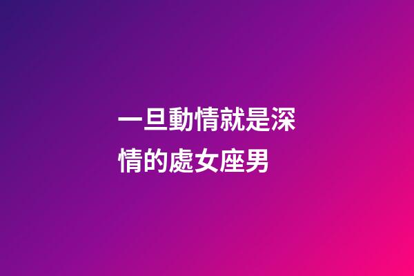 一旦動情就是深情的處女座男-第1張-星座運勢-玄機派