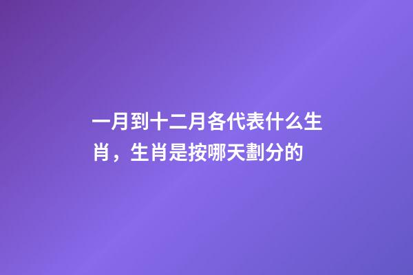 一月到十二月各代表什么生肖，生肖是按哪天劃分的-第1張-觀點(diǎn)-玄機(jī)派