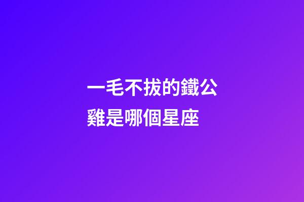 一毛不拔的鐵公雞是哪個星座-第1張-星座運勢-玄機派