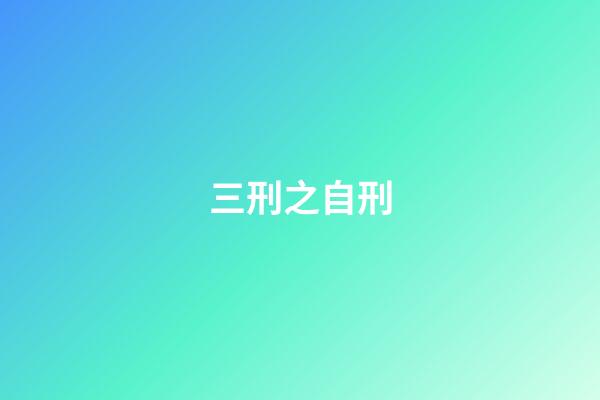 三刑之自刑