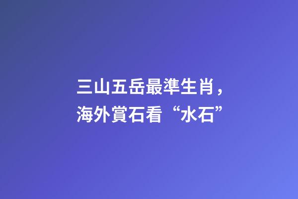 三山五岳最準生肖，海外賞石看“水石”-第1張-觀點-玄機派
