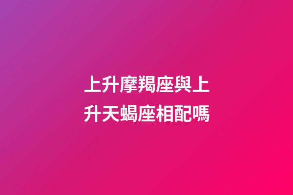 上升摩羯座與上升天蝎座相配嗎-第1張-星座運勢-玄機派