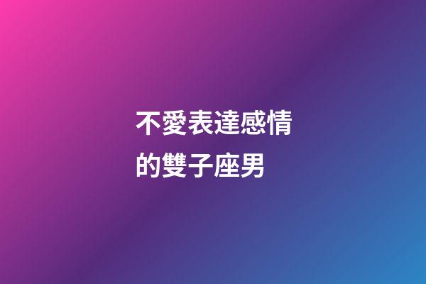 不愛表達感情的雙子座男-第1張-星座運勢-玄機派