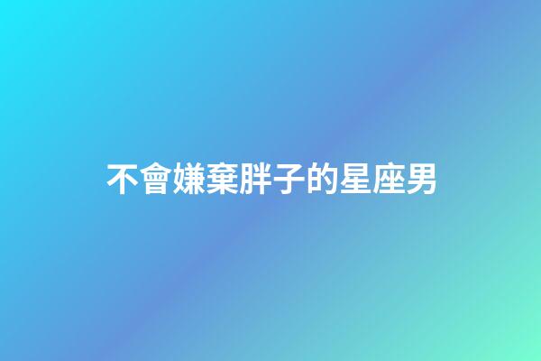 不會嫌棄胖子的星座男
