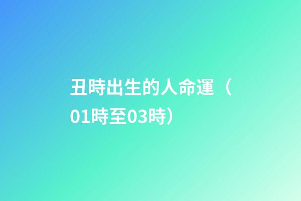 丑時出生的人命運（01時至03時）