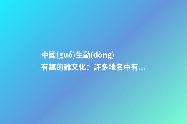 中國(guó)生動(dòng)有趣的雞文化：許多地名中有雞元素-第1張-觀點(diǎn)-玄機(jī)派