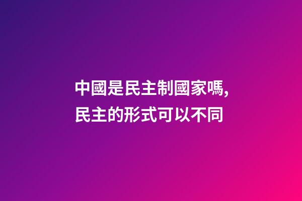中國是民主制國家嗎,民主的形式可以不同-第1張-觀點-玄機派