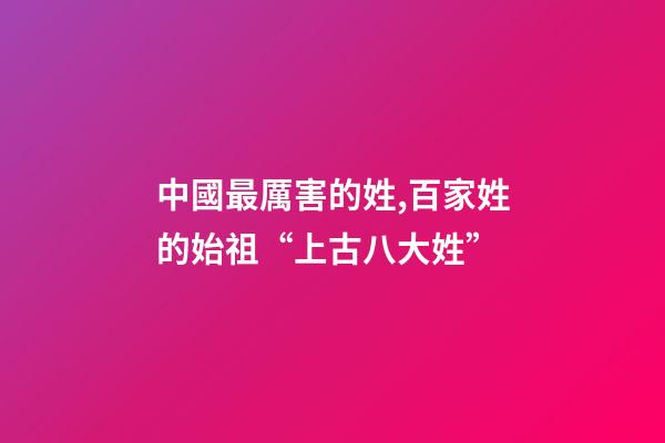 中國最厲害的姓,百家姓的始祖“上古八大姓”-第1張-觀點-玄機派
