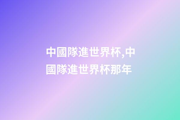 中國隊進世界杯,中國隊進世界杯那年-第1張-觀點-玄機派