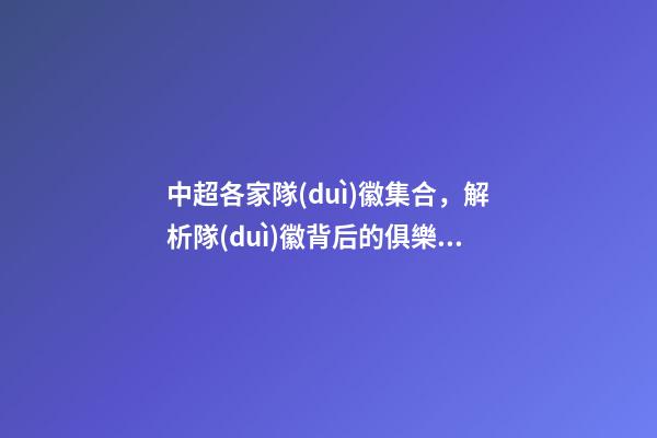 中超各家隊(duì)徽集合，解析隊(duì)徽背后的俱樂部文化-第1張-觀點(diǎn)-玄機(jī)派