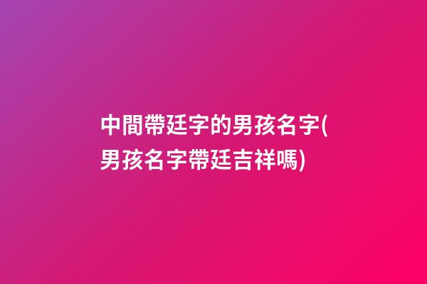 中間帶廷字的男孩名字(男孩名字帶廷吉祥嗎)