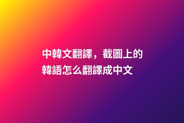 中韓文翻譯，截圖上的韓語怎么翻譯成中文-第1張-觀點-玄機派
