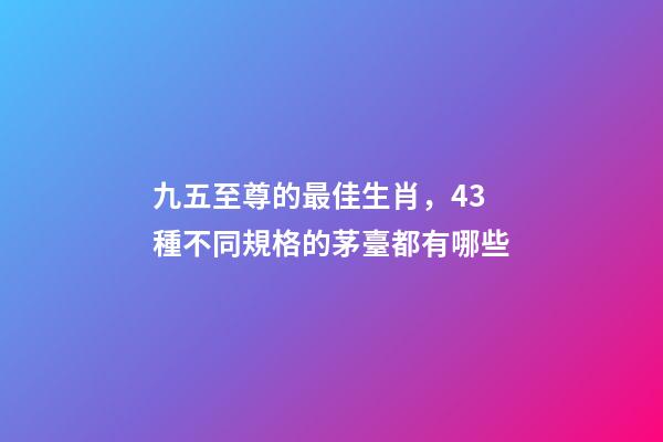 九五至尊的最佳生肖，43種不同規格的茅臺都有哪些-第1張-觀點-玄機派