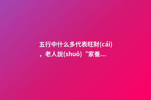 五行中什么多代表旺財(cái)，老人說(shuō)“家養(yǎng)6種動(dòng)物-第1張-觀點(diǎn)-玄機(jī)派