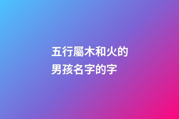 五行屬木和火的男孩名字的字(五行屬木和屬火的字男孩用字)-第1張-男孩起名-玄機(jī)派