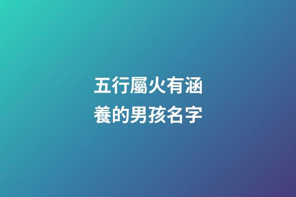 五行屬火有涵養的男孩名字(五行屬火有涵養的男孩名字兩個字)-第1張-男孩起名-玄機派