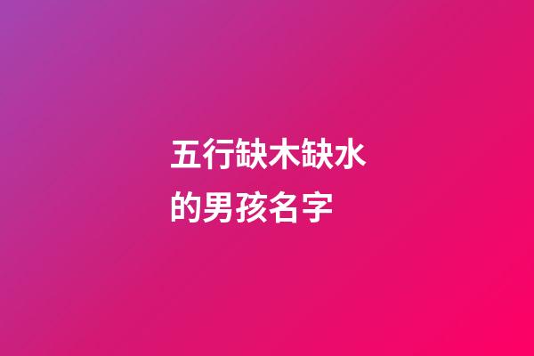 五行缺木缺水的男孩名字