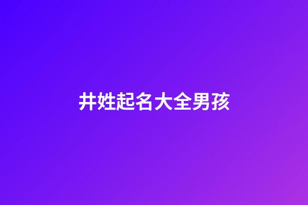 井姓起名大全男孩(井氏的男孩名字大全)-第1張-男孩起名-玄機(jī)派