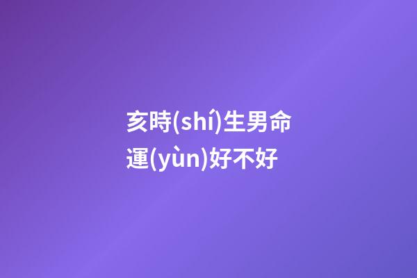 亥時(shí)生男命運(yùn)好不好(命好的孩子多生在這幾個(gè)時(shí)辰，有了他們等于有了財(cái)庫)