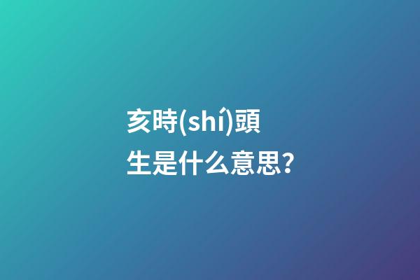 亥時(shí)頭生是什么意思？