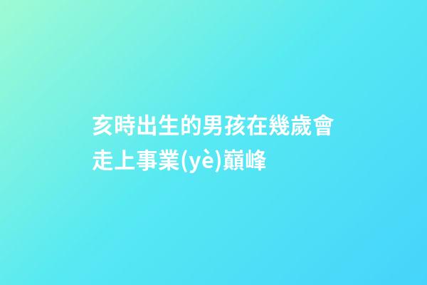亥時出生的男孩在幾歲會走上事業(yè)巔峰