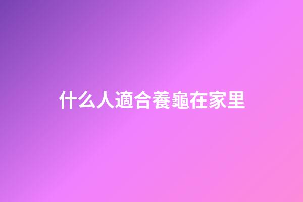 什么人適合養龜在家里